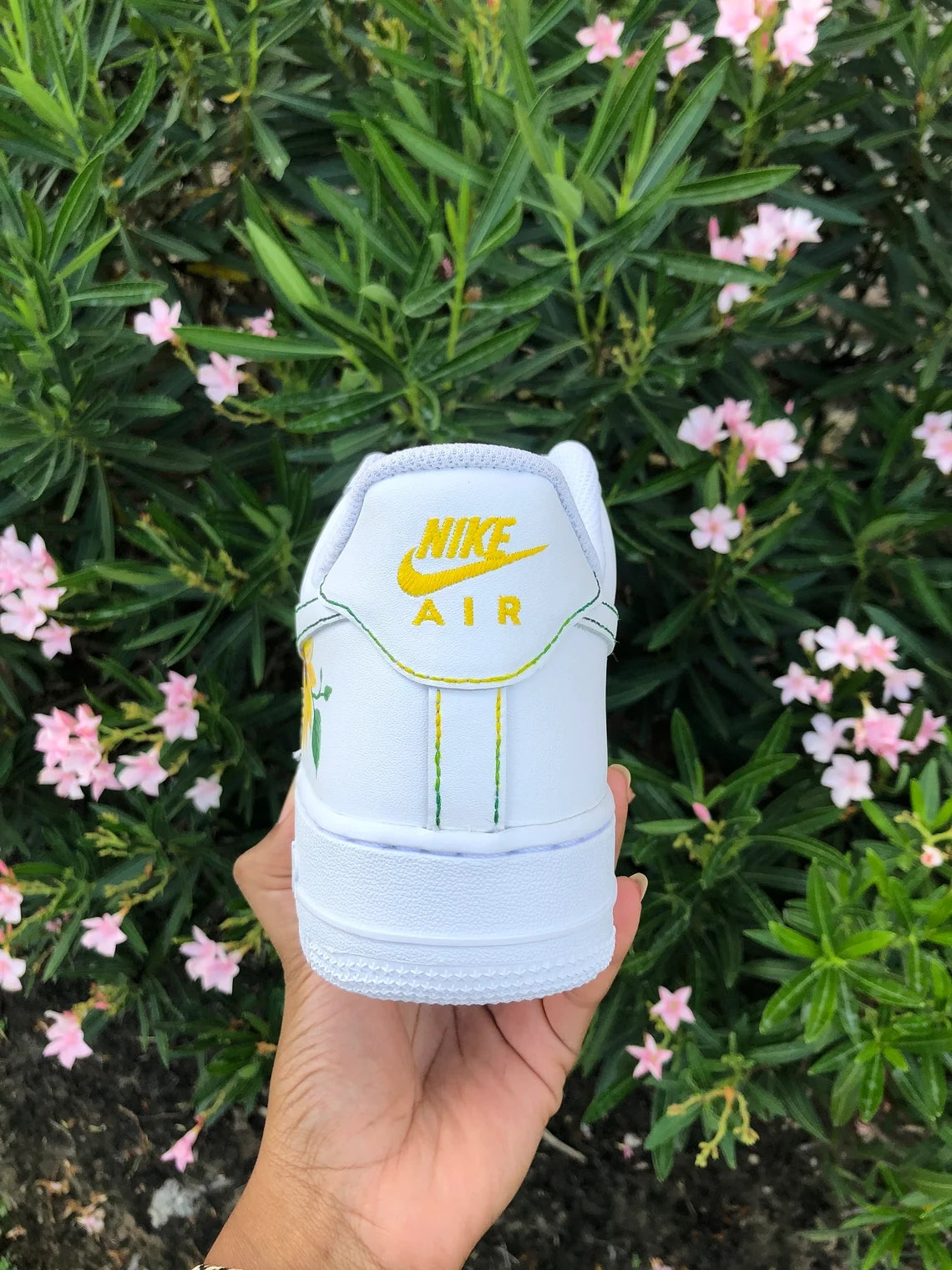 Custom Air Force 1 White Sunflower