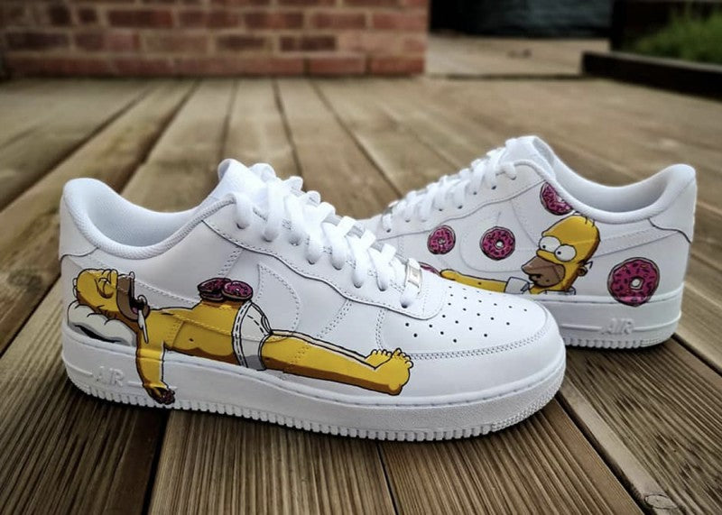Custom Air Force 1 White The Simpsons Pattern