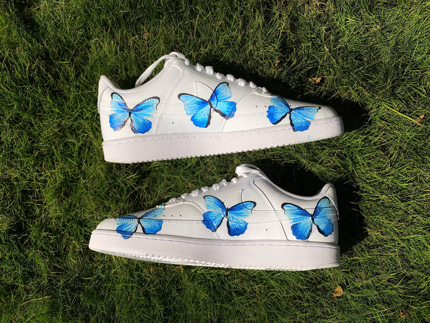 Custom Air Force 1 White With Blue Butterflies