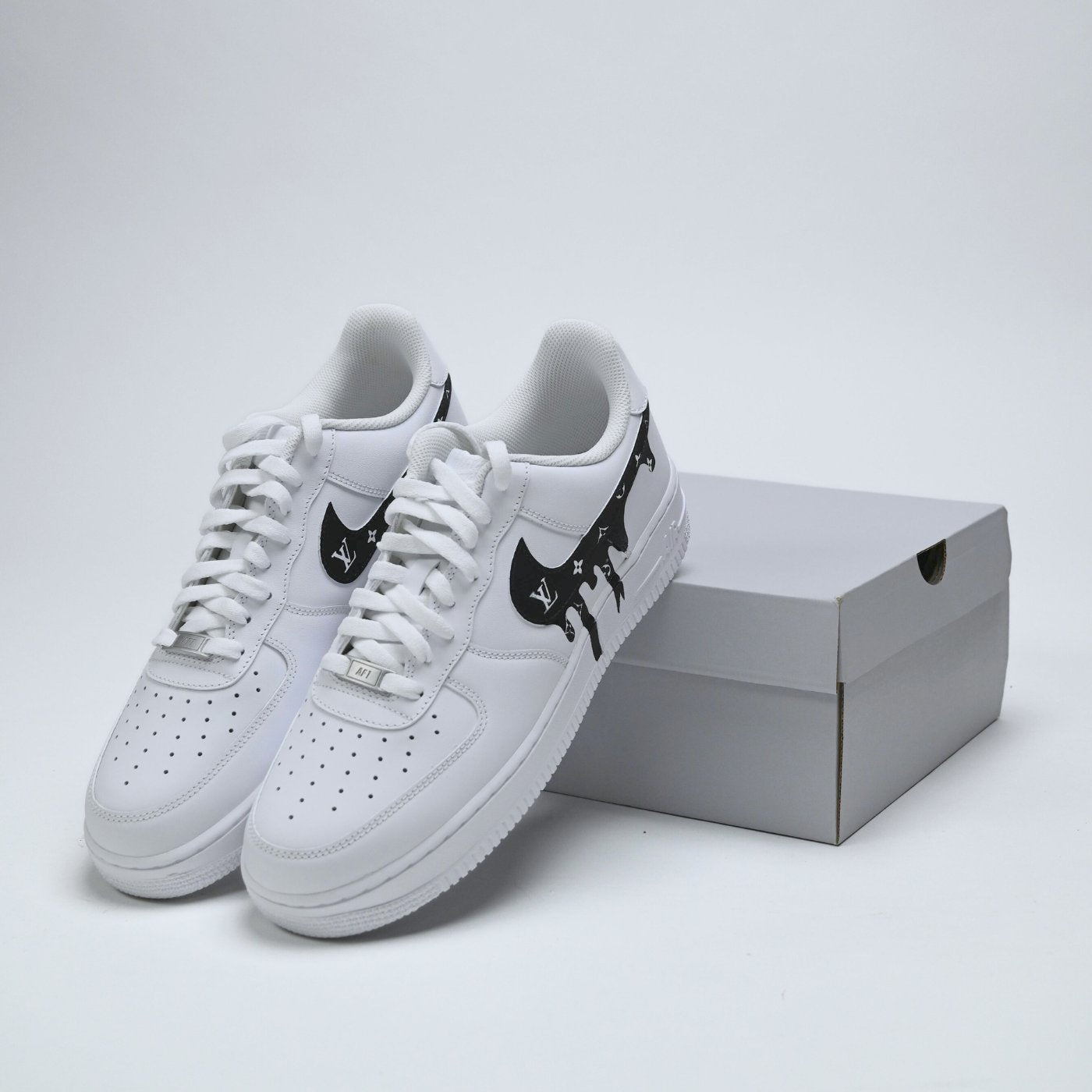 Custom Air Force 1 White With LV Pattern