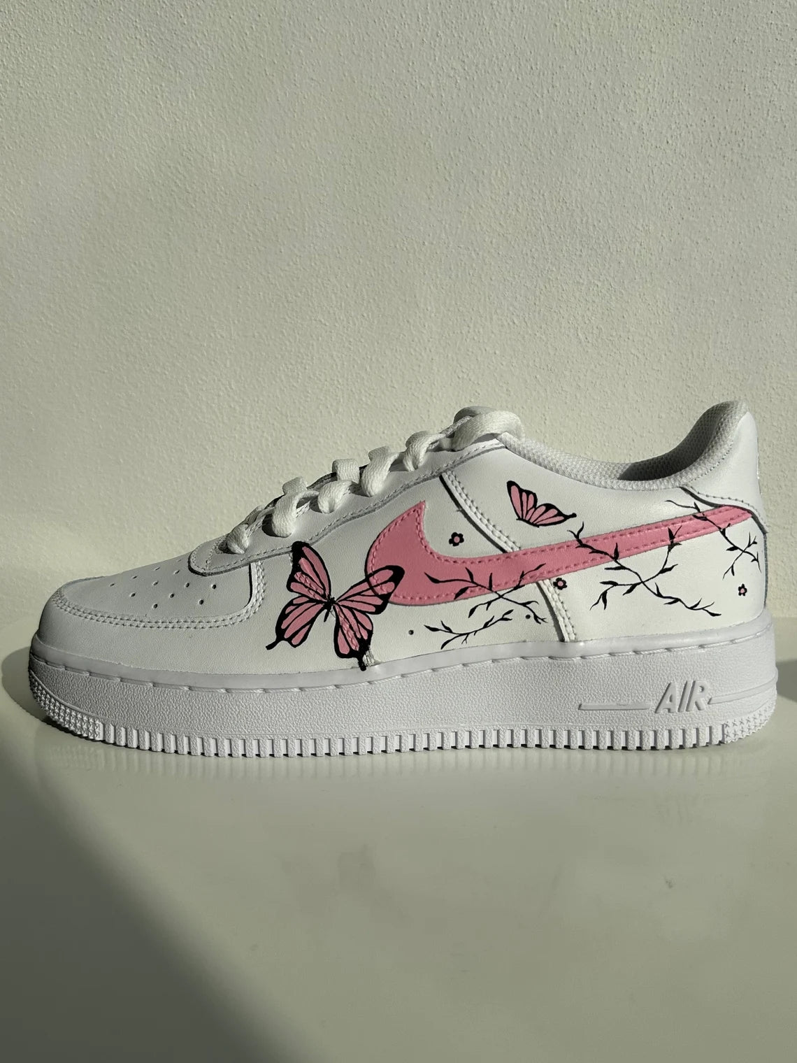Custom Air Force 1 White with Pink Butterflies