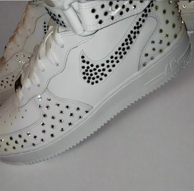 Custom Air Force 1 White With Rhinestone Dots