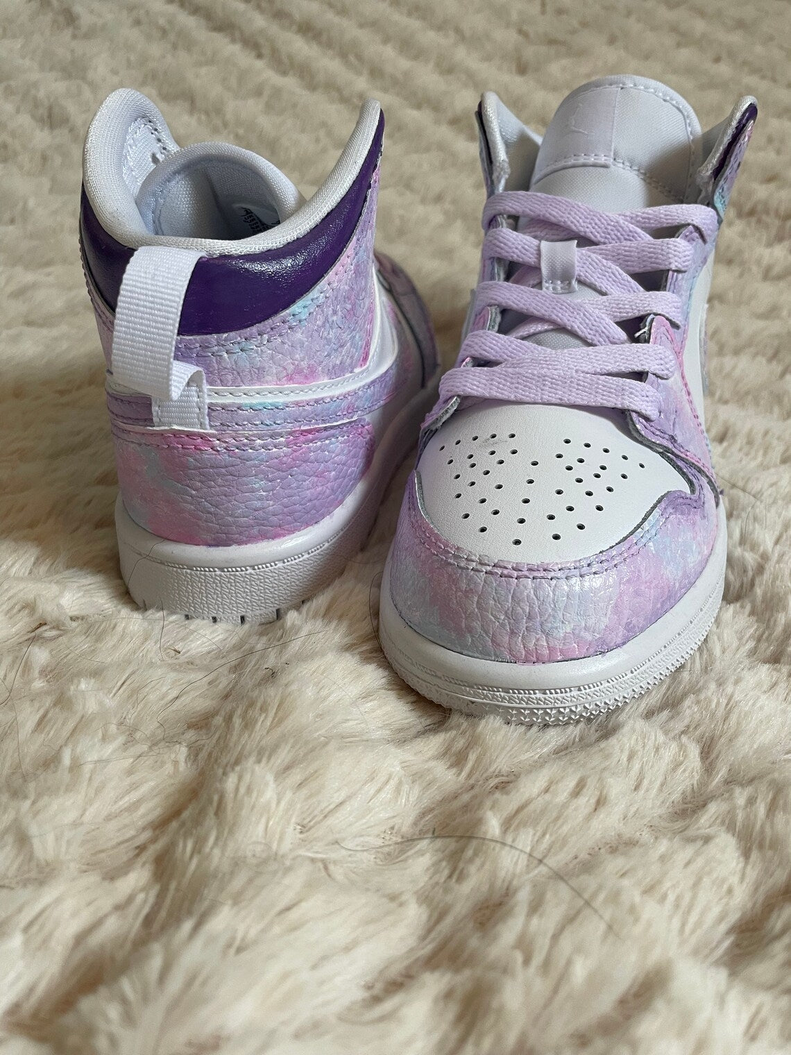 Custom Air Jordan 1 Baby Pink And Purple Tie Dye