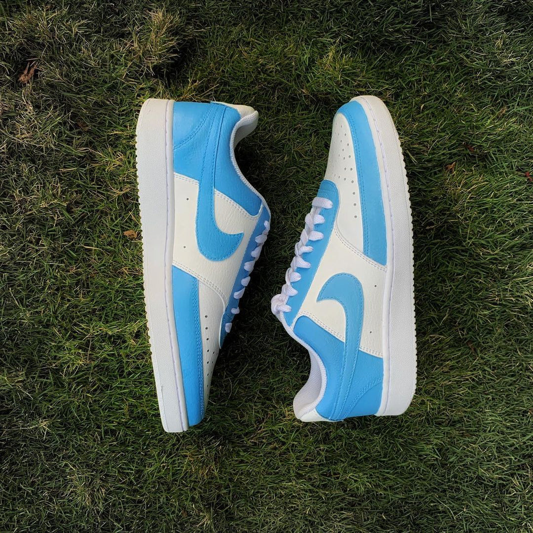 Custom Nike Court Vision Baby Blue And White