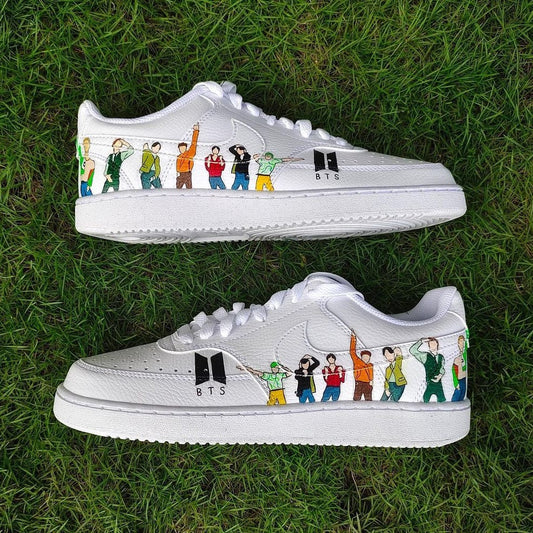 Custom Nike Court Vision White BTS Illustration