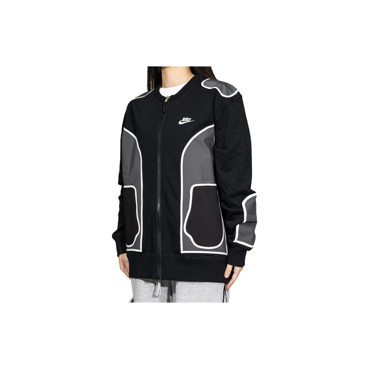 Custom Nike Sweatshirt Black Gray White Outline Design