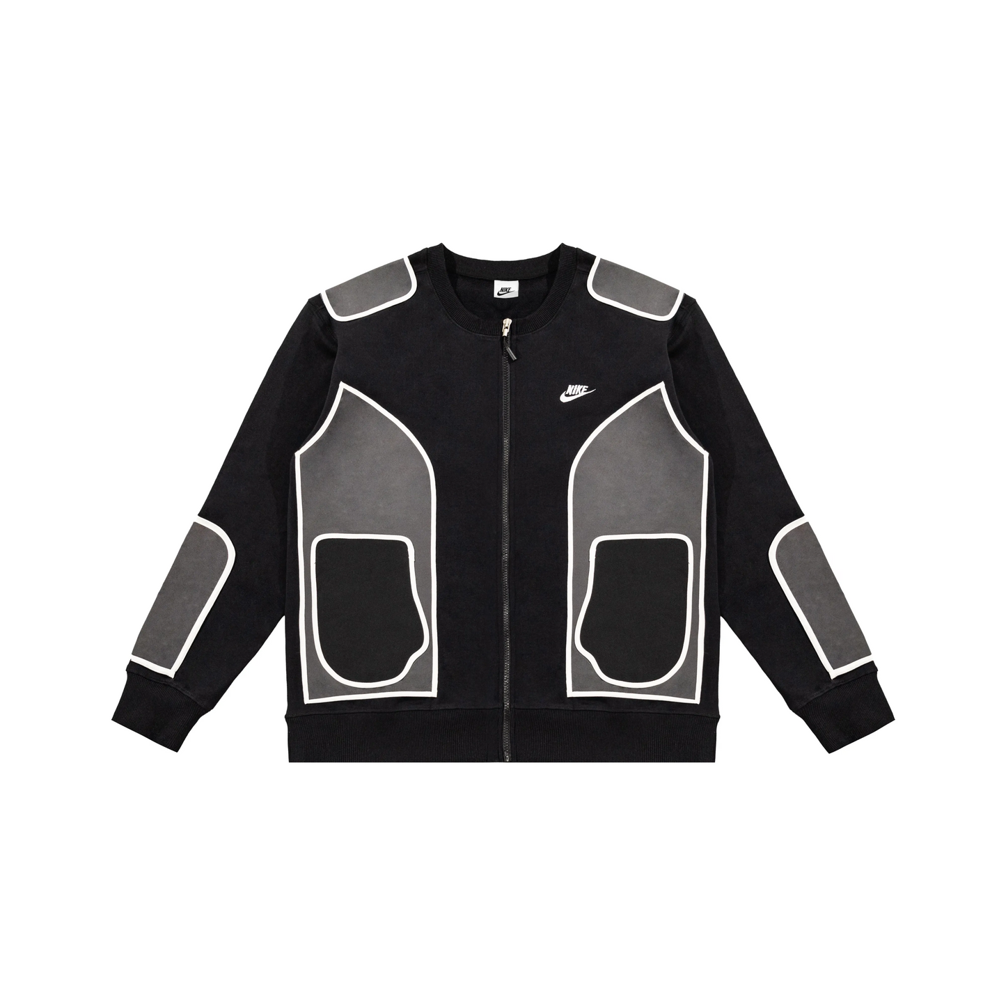 Custom Nike Sweatshirt Black Gray White Outline Design