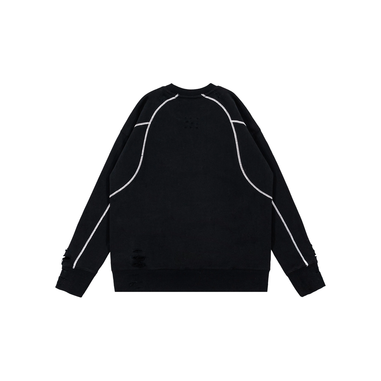 Custom Nike Sweatshirt Black With White Lines And Rips