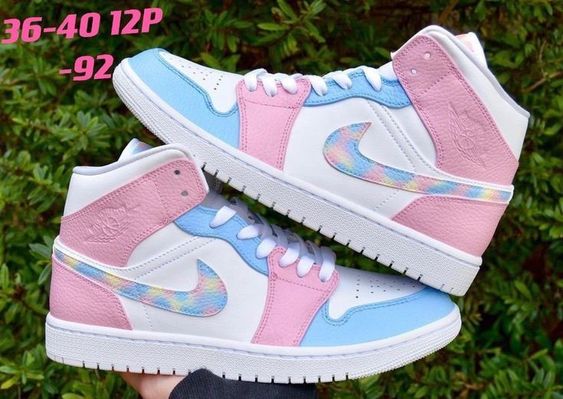 Cute Baby Pink Baby Blue Custom AJ 1s Shoes