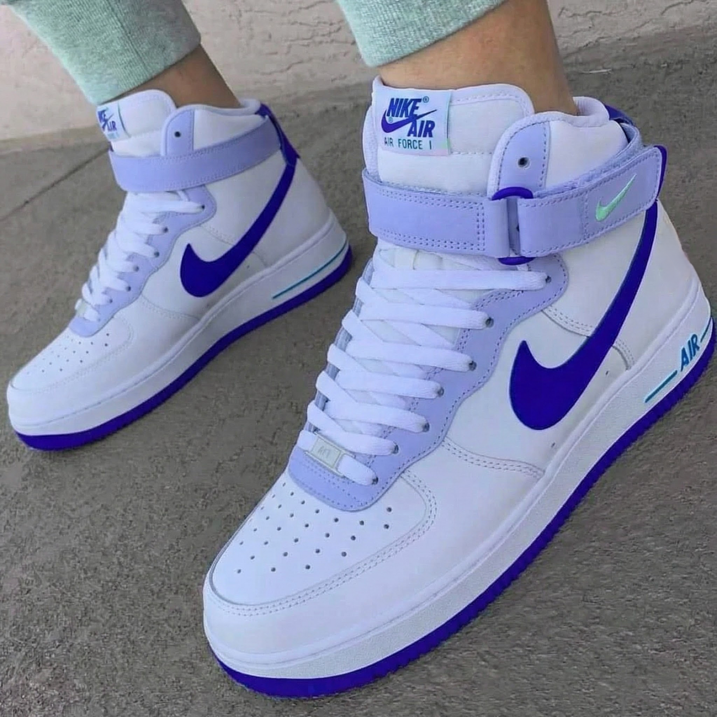 Dreamy Baby Purple Royal Blue Custom AF 1s Shoes