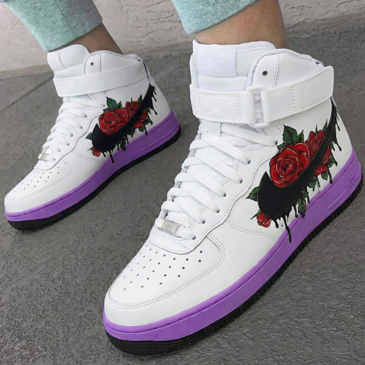 Enchanting Purple Rose Custom AF 1s Shoes