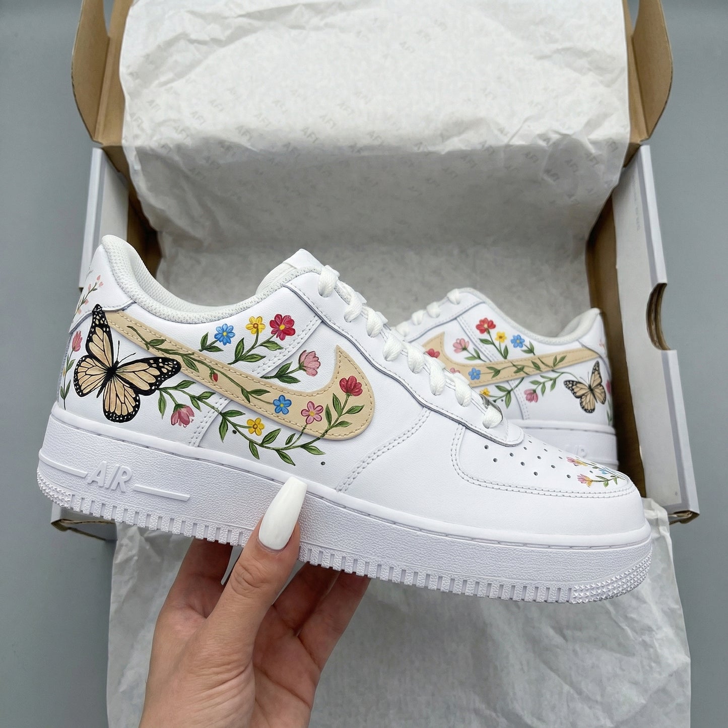 Floral Butterfly Custom AF 1s Shoes