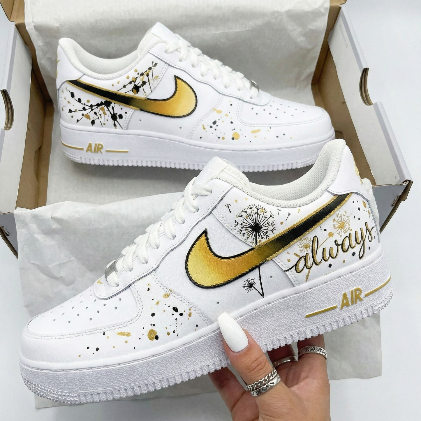 Gold Dandelion Custom AF 1s Shoes