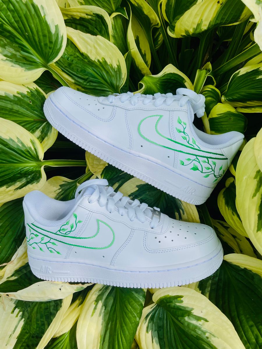 Green Vine Custom Air Force 1 Shoes