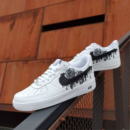 Black Rose Drip Custom Sneakers Air Force 1