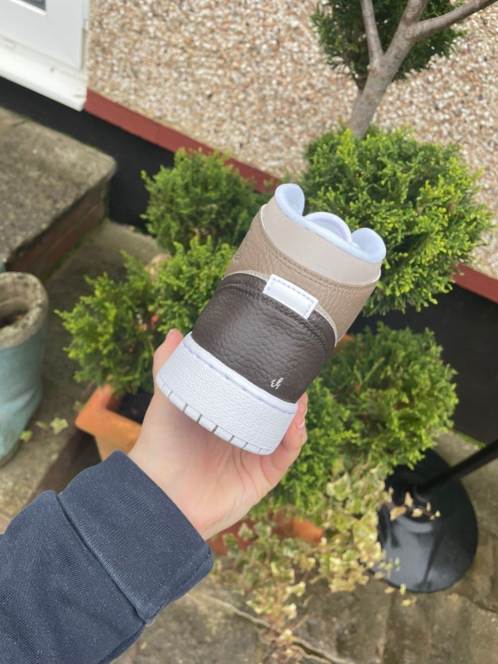 Mocha Brown Custom Sneakers Air Jordan 1