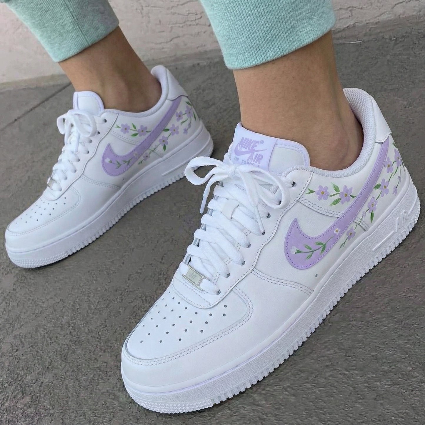 Lavender Flower Custom AF 1s Shoes