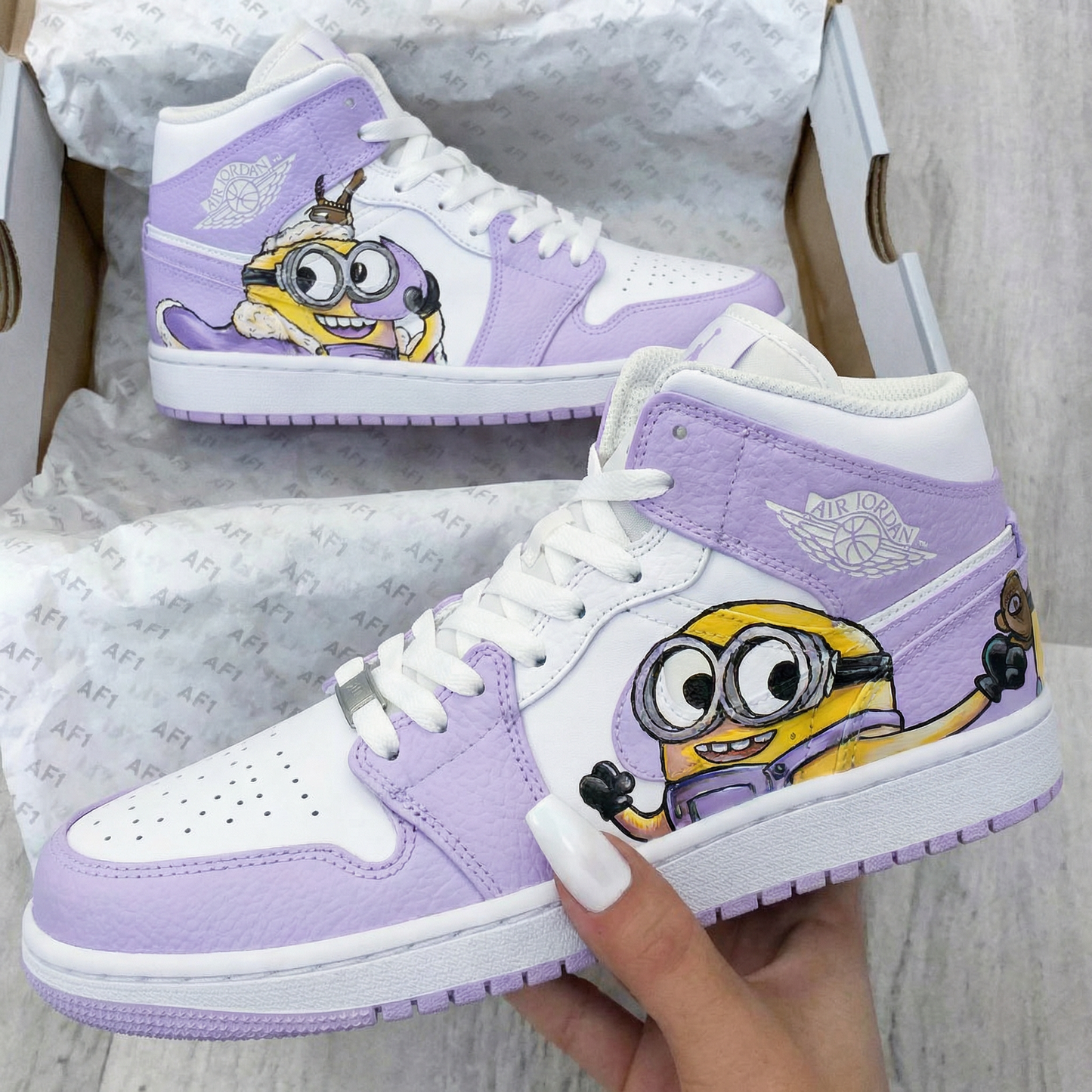 Lavender Minion Custom AJ 1s Shoes