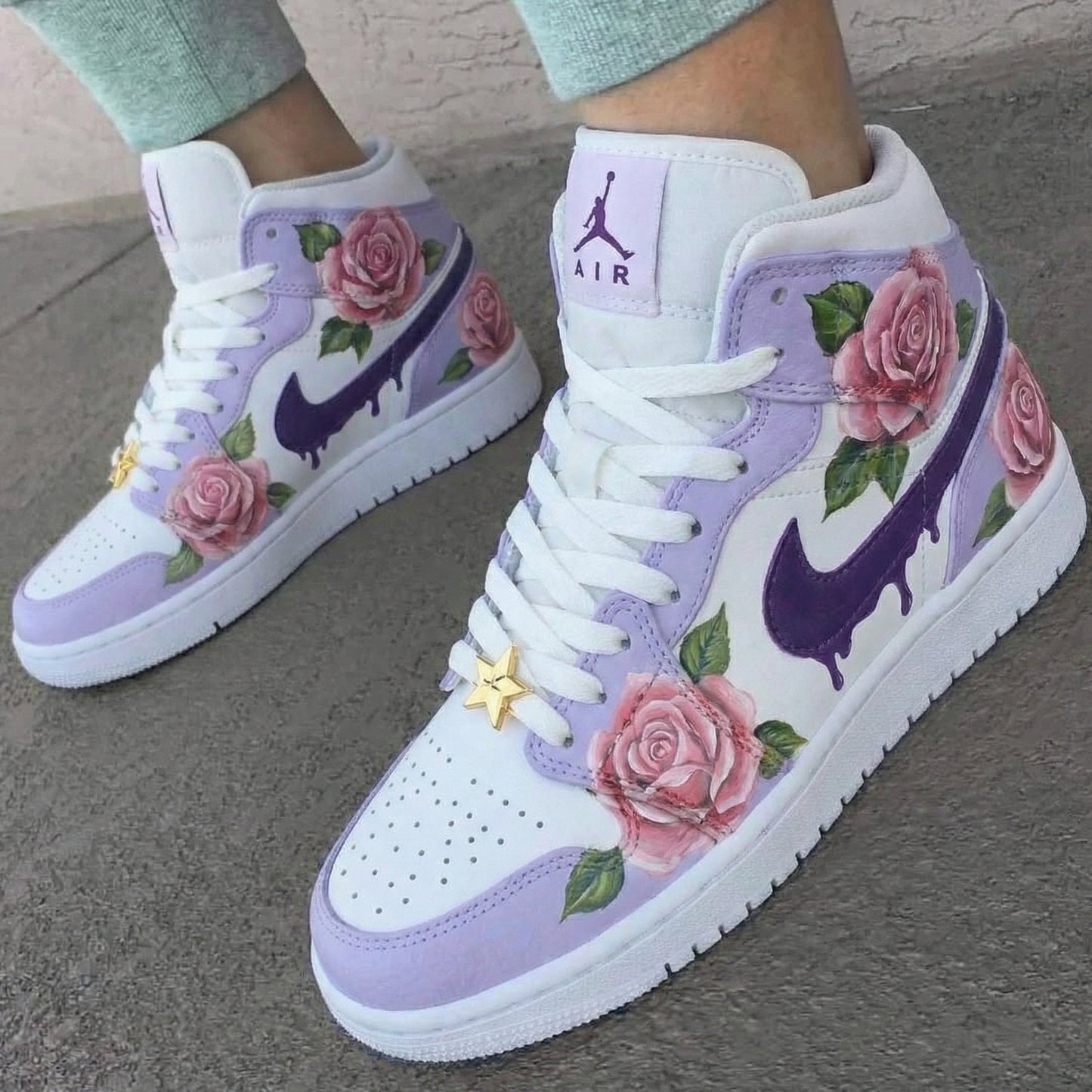 Lavender Rose Custom AJ 1s Shoes