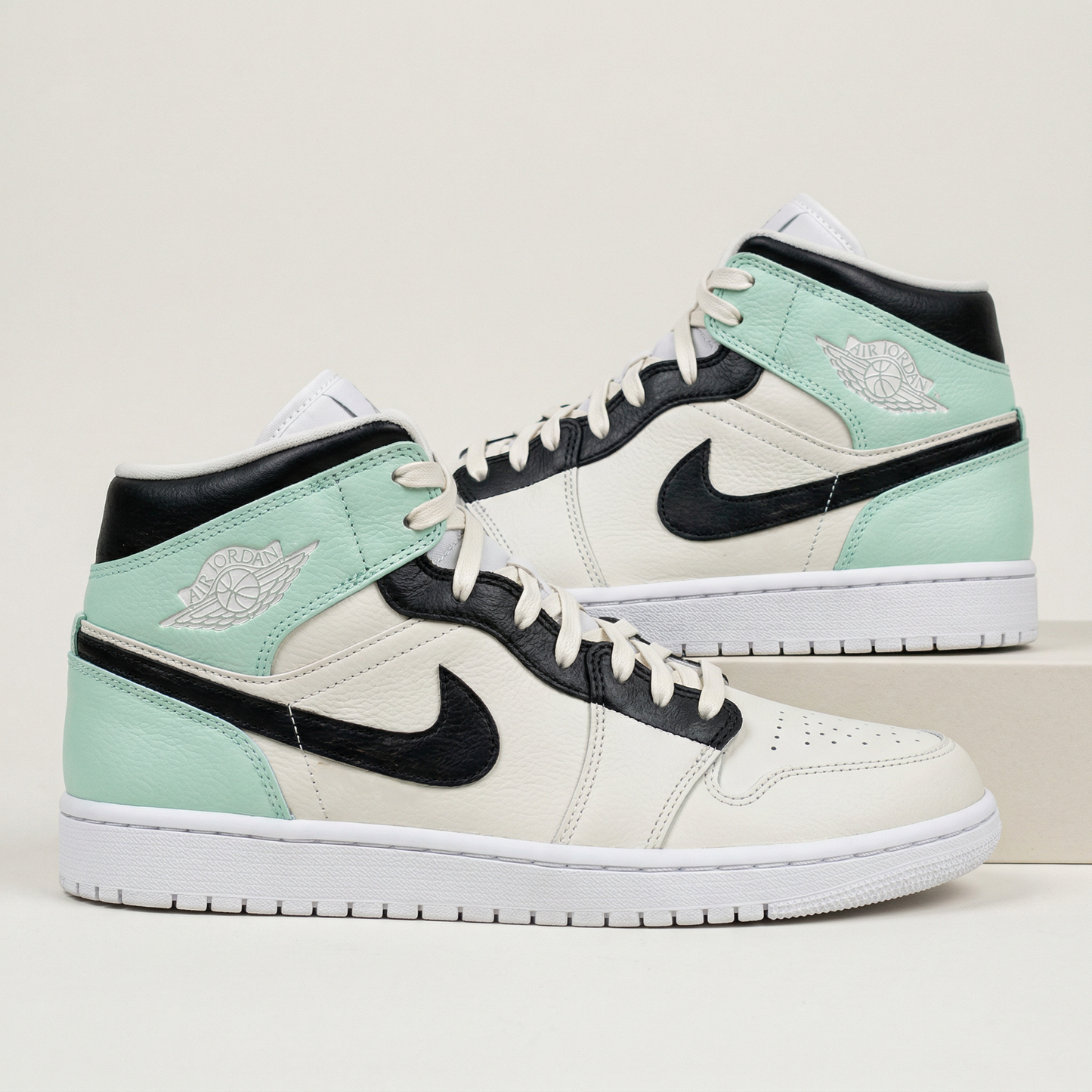 Mint Green Black Custom AJ 1s Shoes
