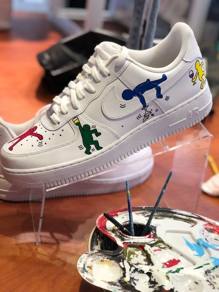 Multicolor Stickman Custom AF 1s Shoes