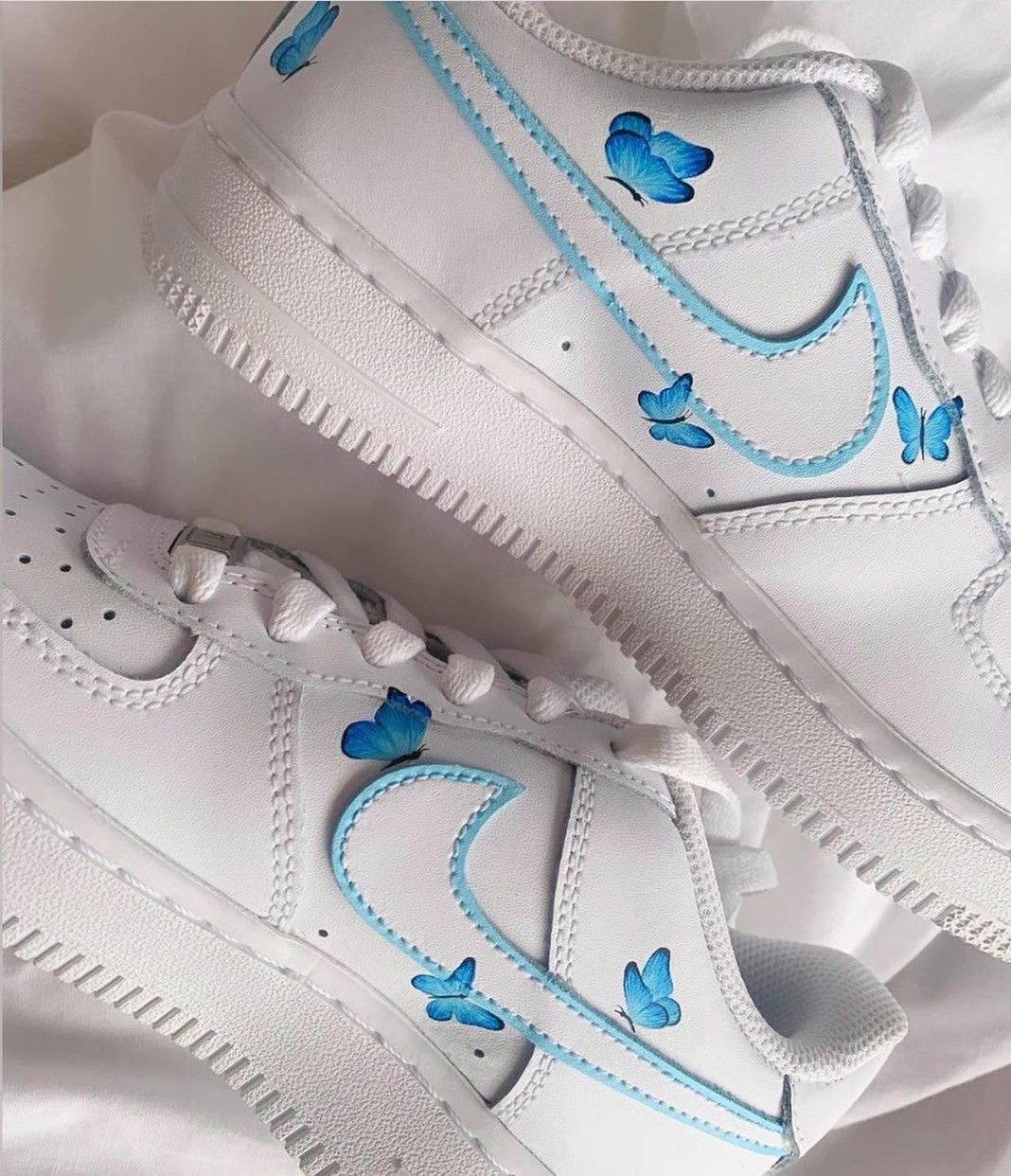Mystical Blue Butterfly Custom AF 1s Shoes