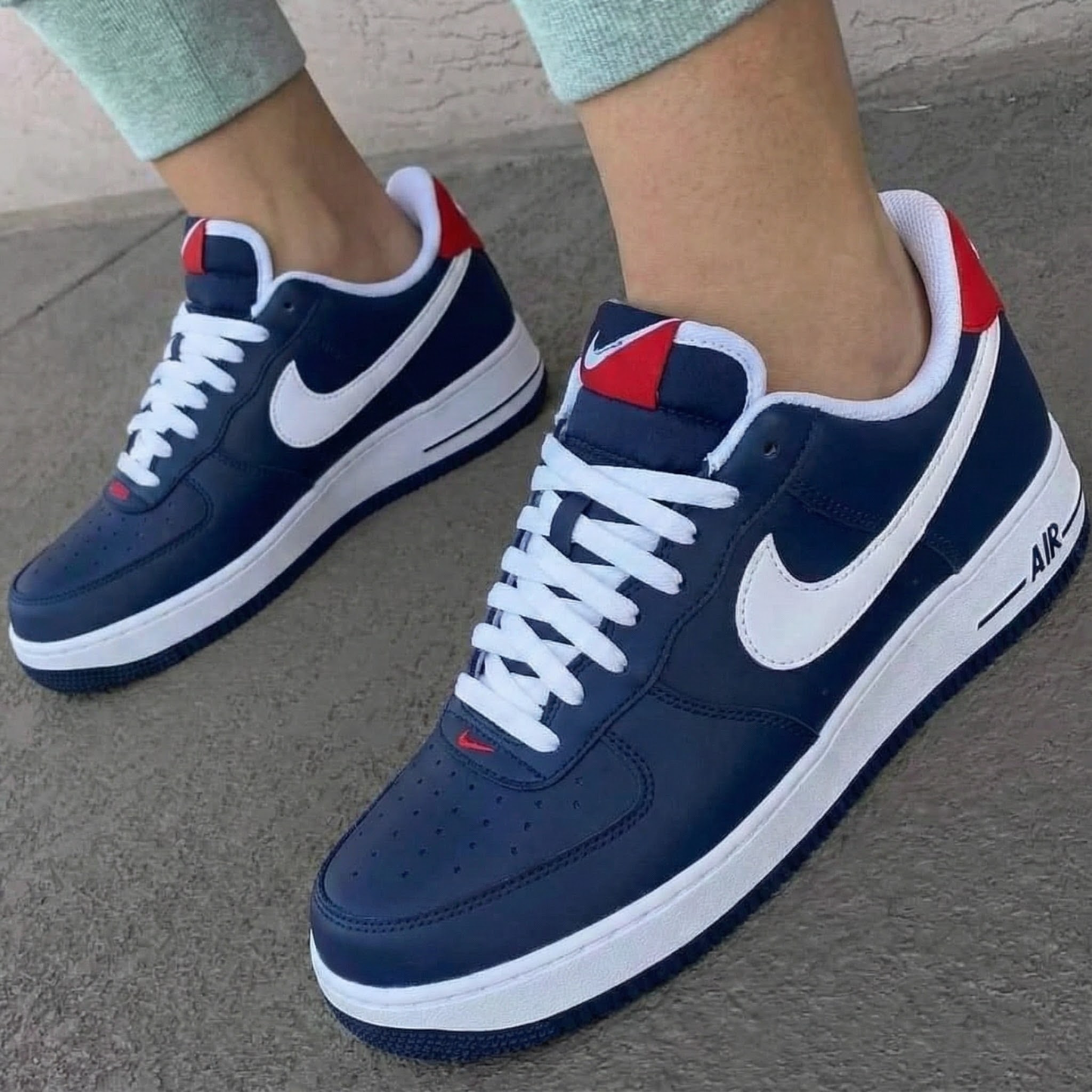 Navy Red White Custom AF 1s Shoes