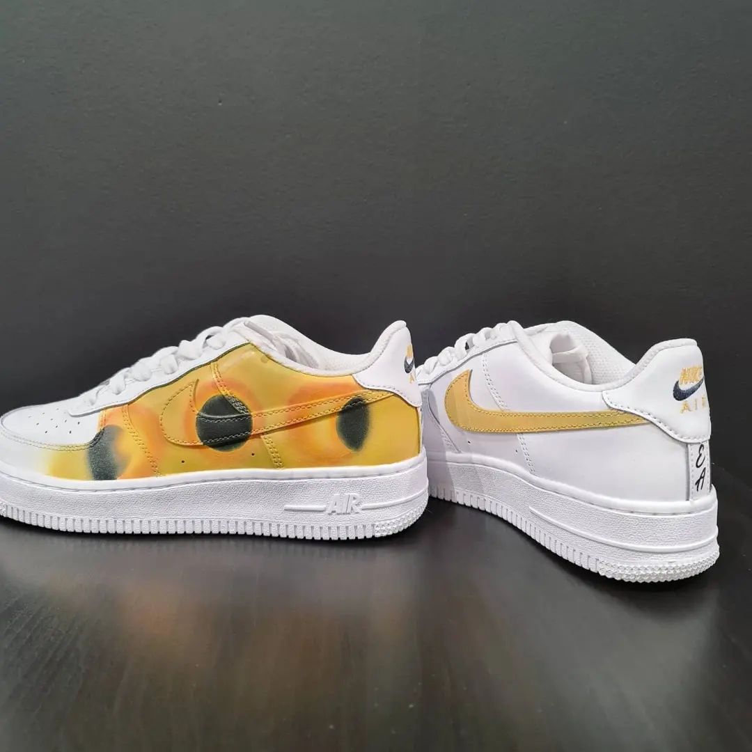 Navy Yellow Celestial Custom AF 1s Shoes