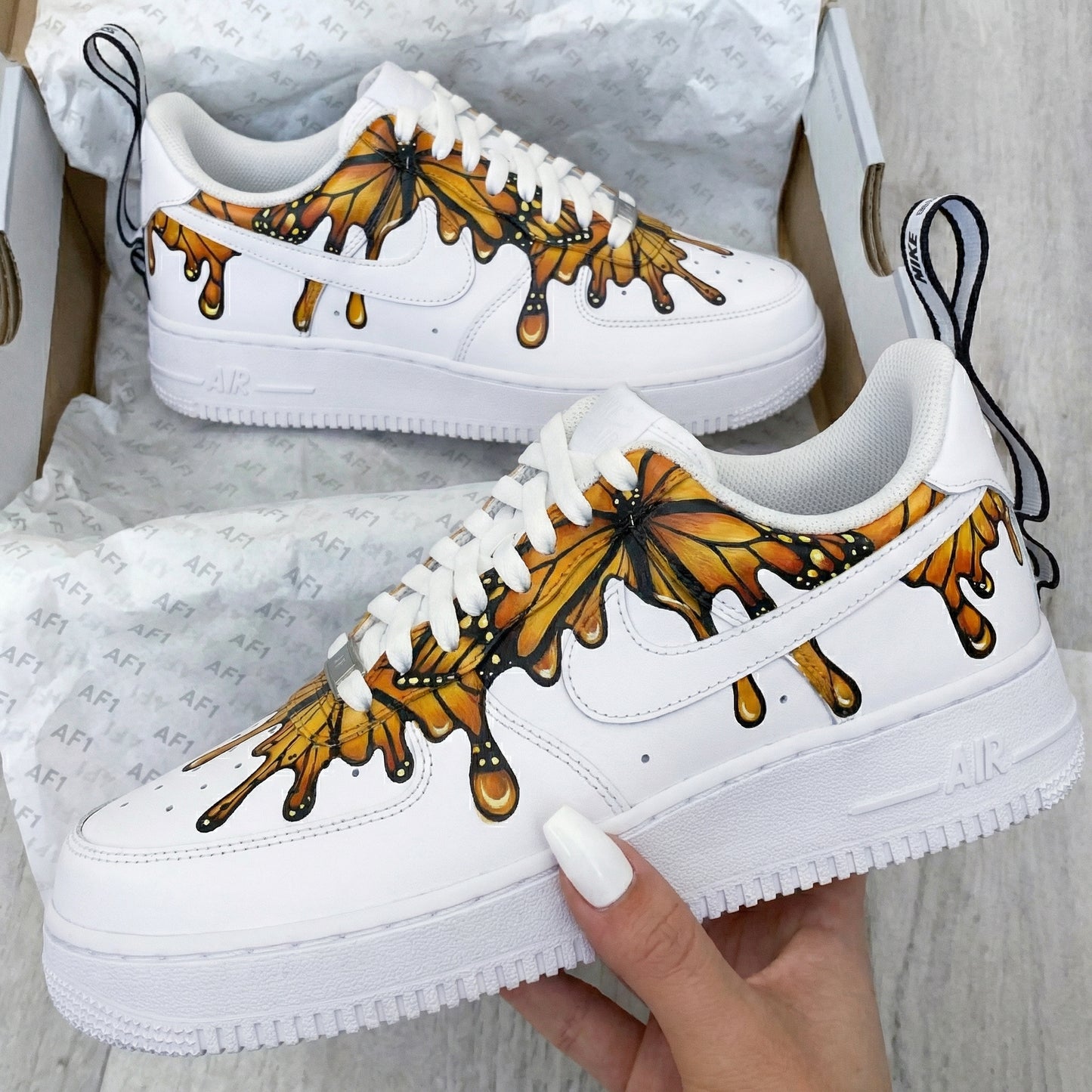 Orange Butterflies Custom AF 1s Shoes