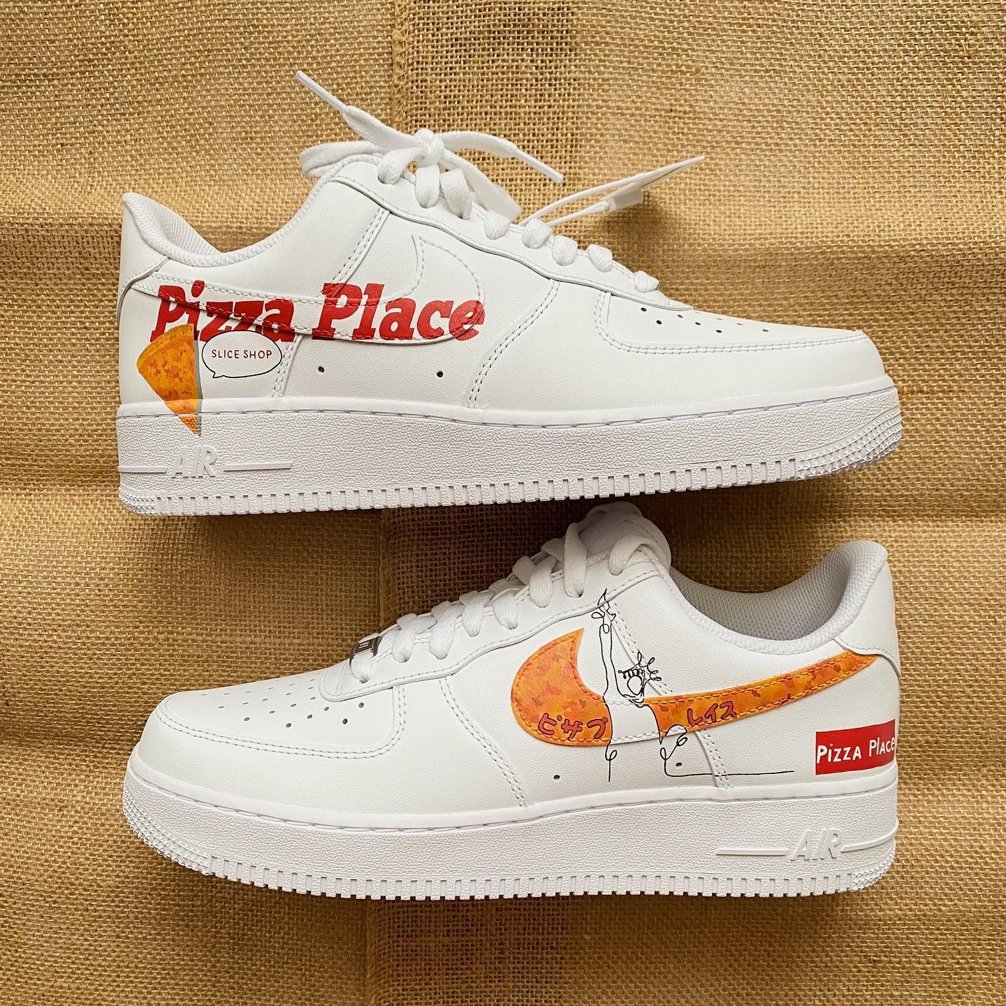 Orange Pizza - themed Custom Air Force 1 Shoes