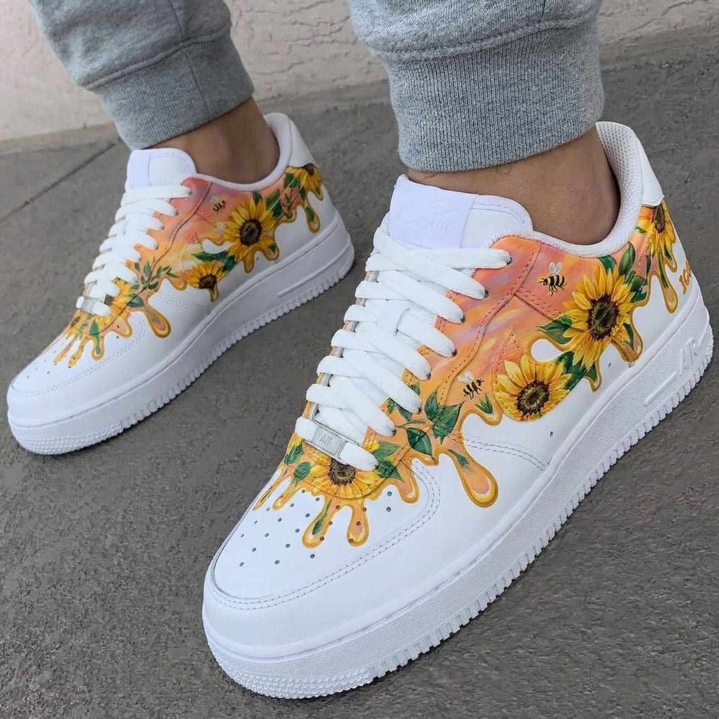 Orange Sunflower Custom AF 1s Shoes