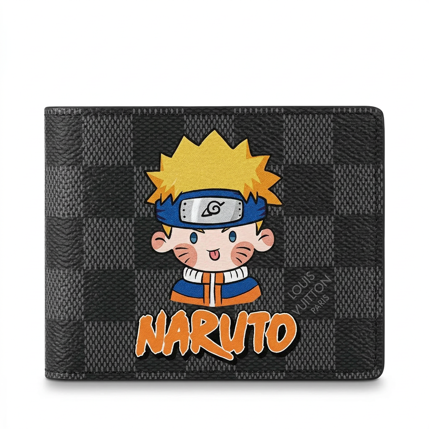 Personalized Wallet LV Anime Naruto Black Custom Wallet
