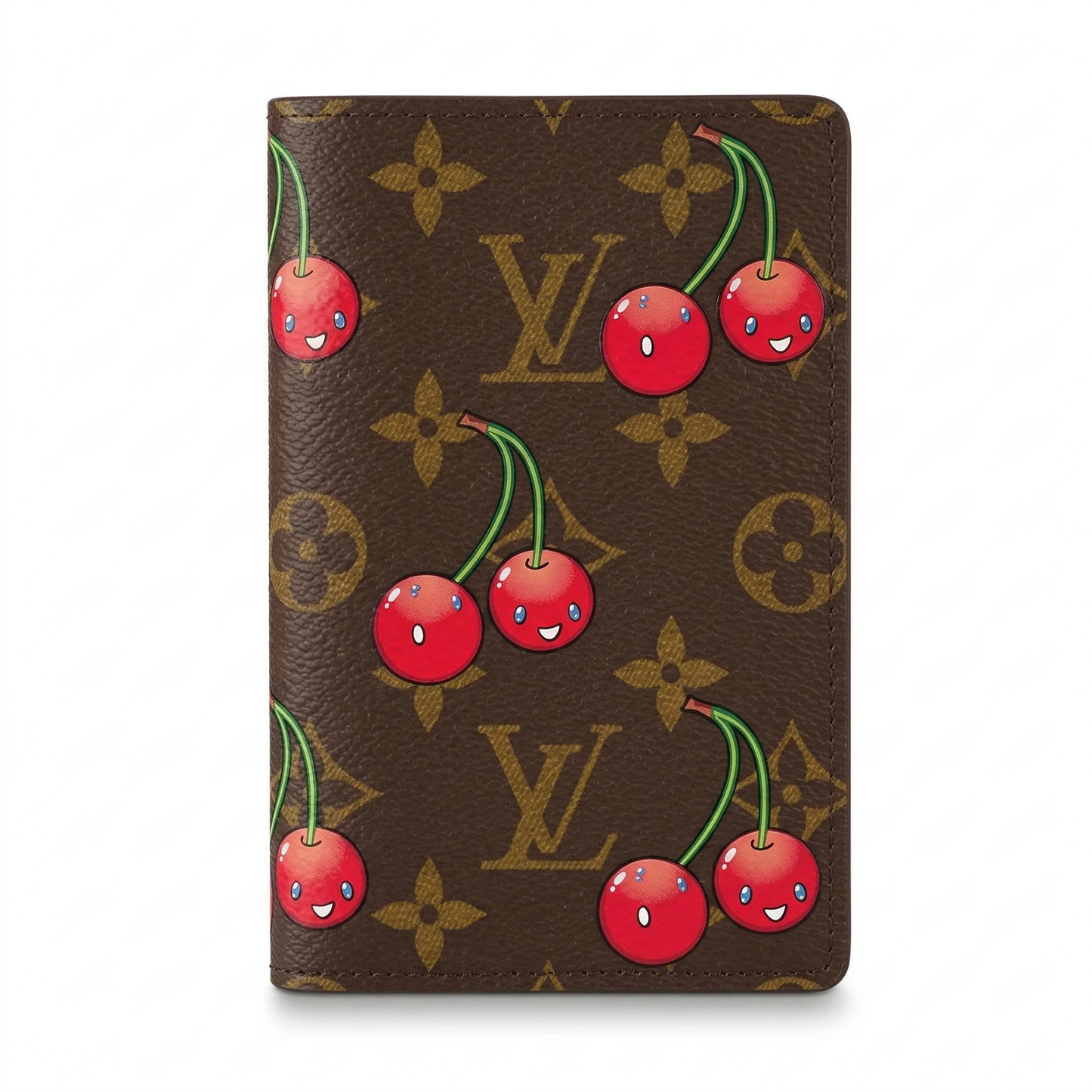 Personalized Wallet LV Cartoon Cherry Brown Custom Wallet
