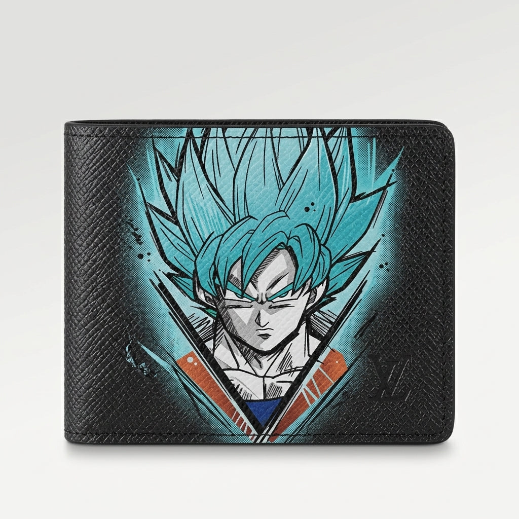 Personalized Wallet LV Dragon Ball Blue Black Custom Wallet