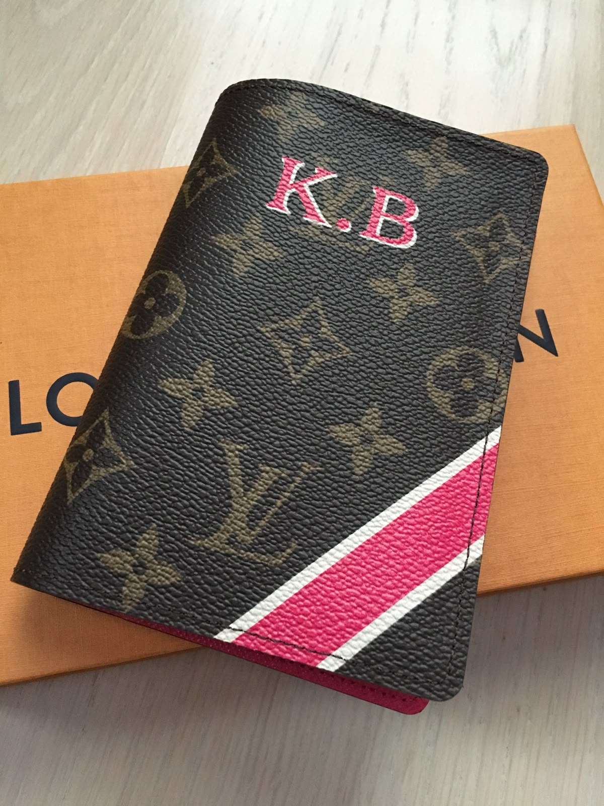 Personalized Wallet LV LV Pattern And K.B Initials Brown Custom Wallet
