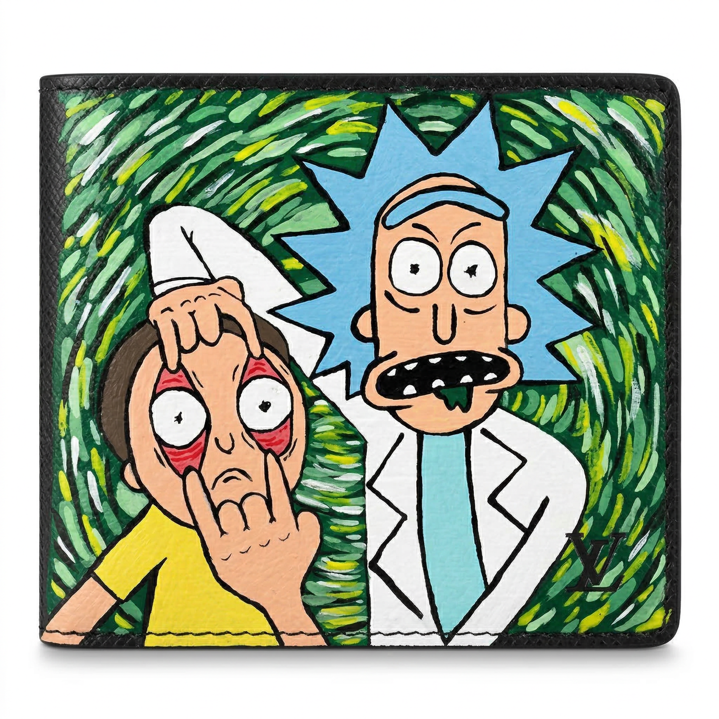 Personalized Wallet LV Rick And Morty Characters Black Custom Wallet