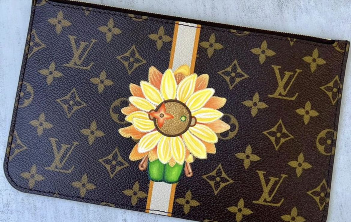 Personalized Wallet LV Sunflower Brown Custom Wallet