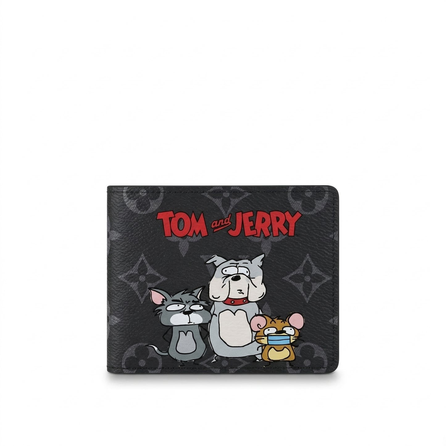 Personalized Wallet LV Tom And Jerry Cartoon Black Custom Wallet