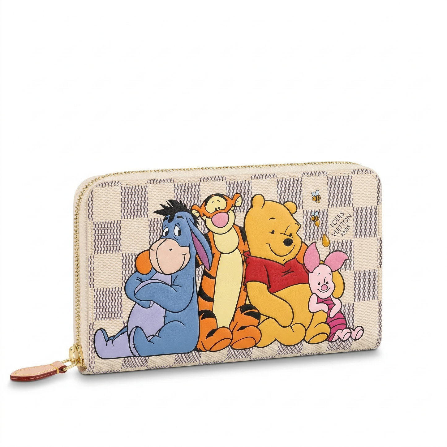 Personalized Wallet LV Winnie The Pooh Characters Beige Custom Wallet