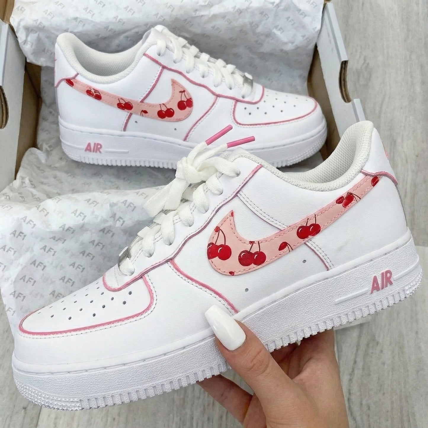 Pink Cherry Custom AF 1s Shoes