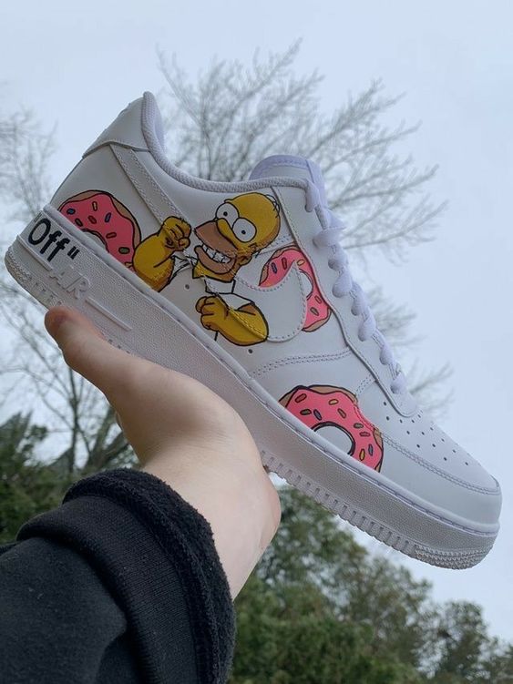 Pink Donut Homer Simpson Custom AF 1s Shoes