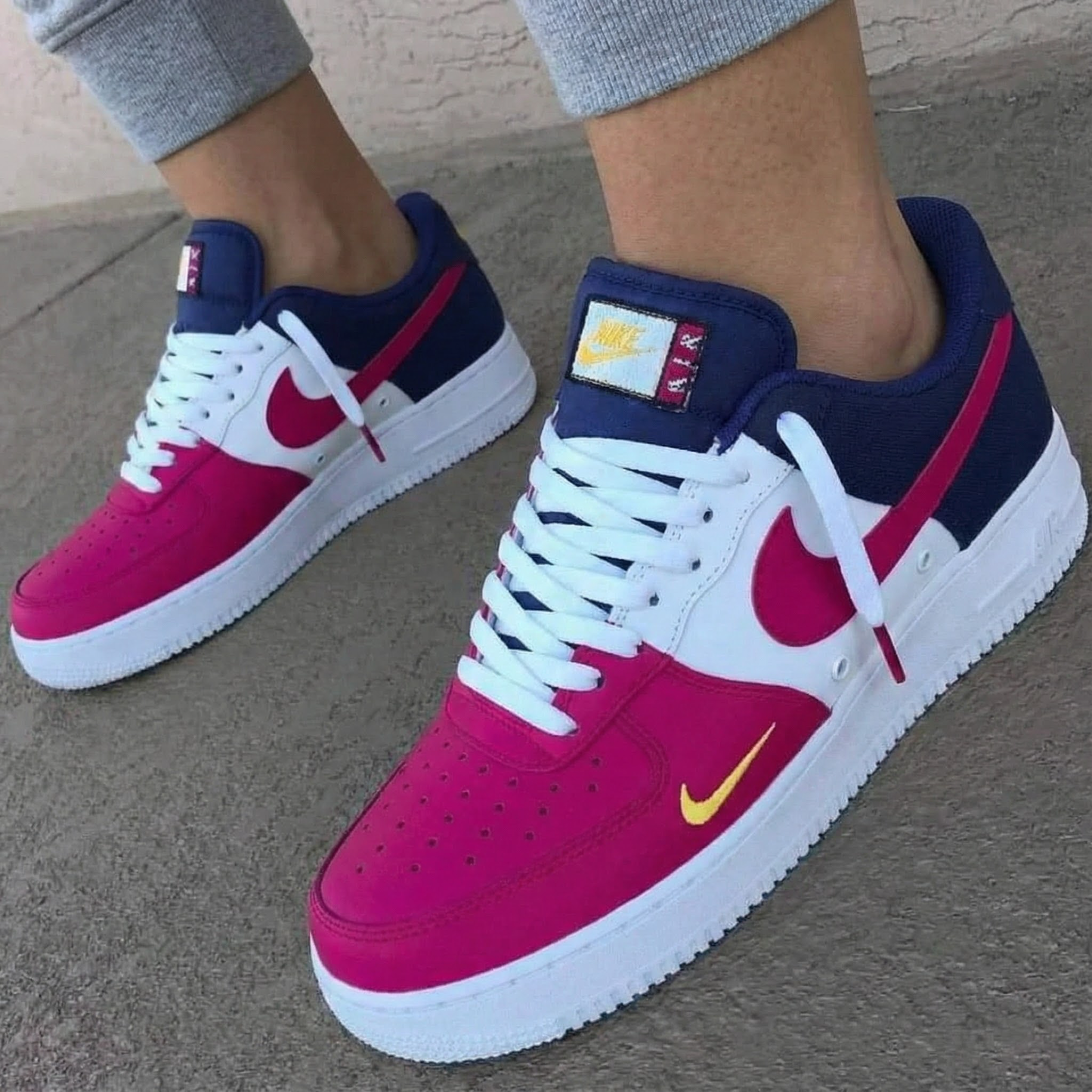 Pink Navy Custom AF 1s Shoes
