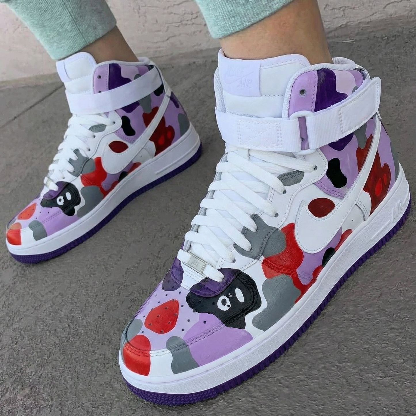 Purple Camouflage Custom AF 1s Shoes