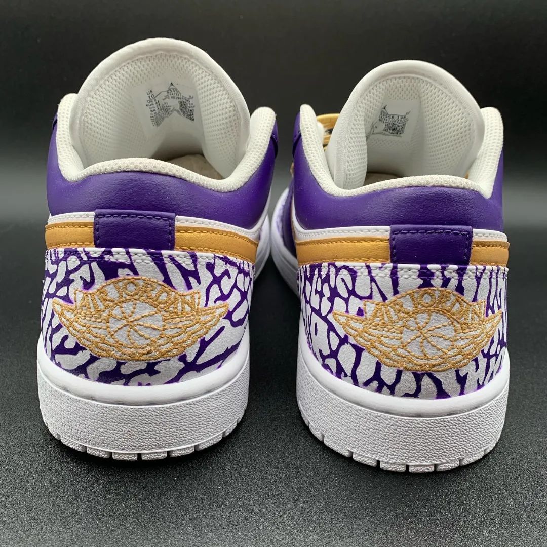 Purple Crackle Gold Custom AJ 1s Shoes