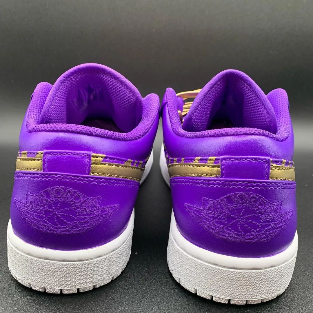 Purple Gold Zebra Custom AJ 1s Shoes