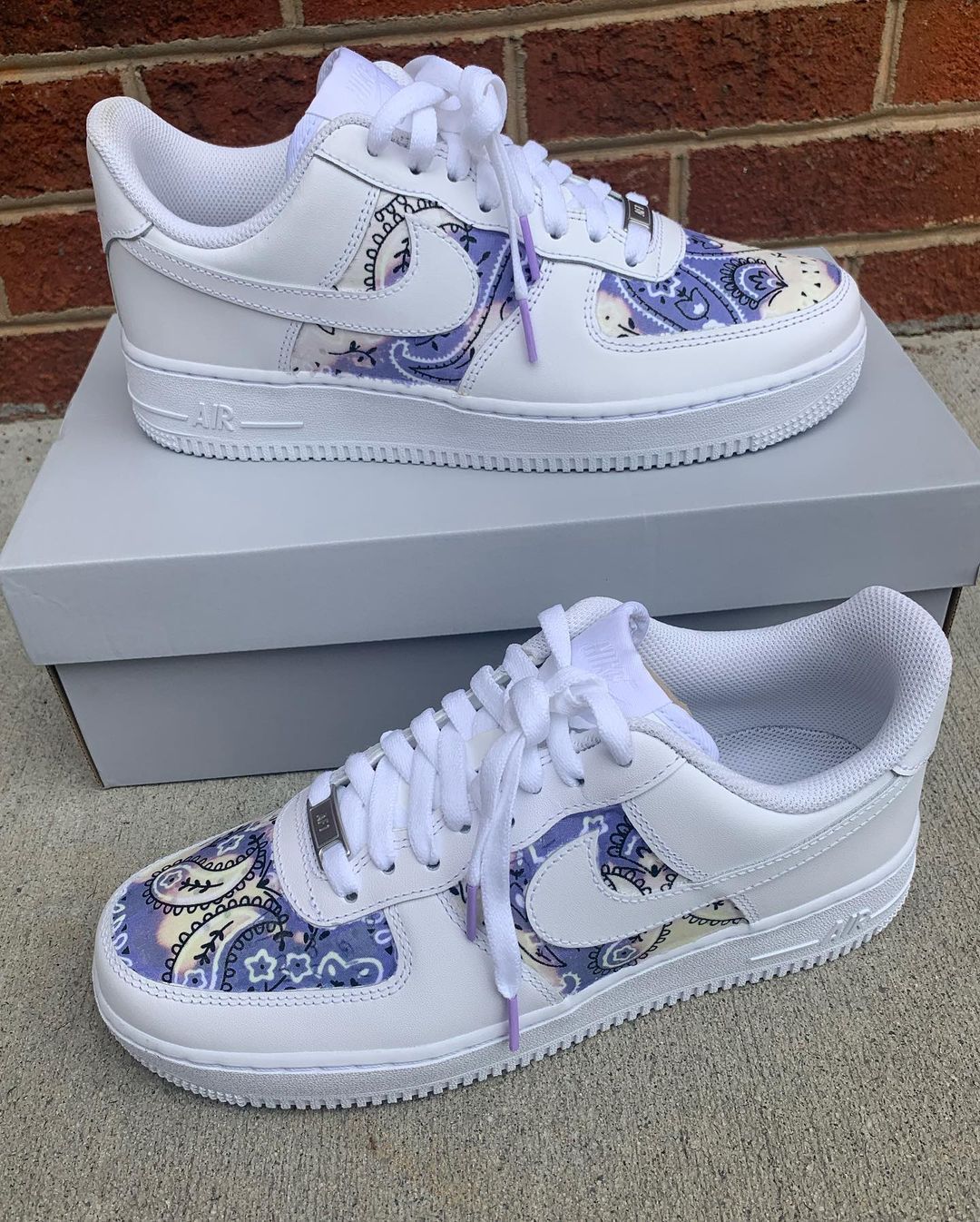 Purple Paisley Custom Air Force 1 Shoes