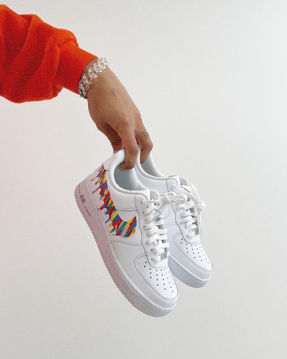 Rainbow Stripes Custom AF 1s Shoes