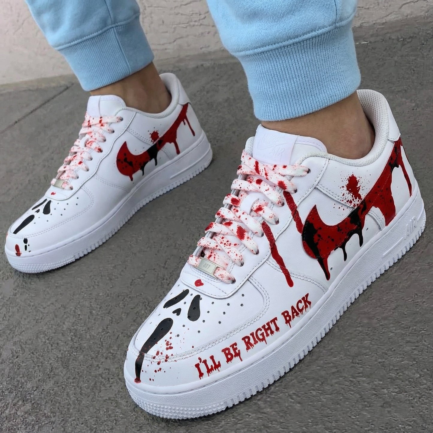 Red Black Blood Drip Splatter Scream Custom AF 1s Shoes