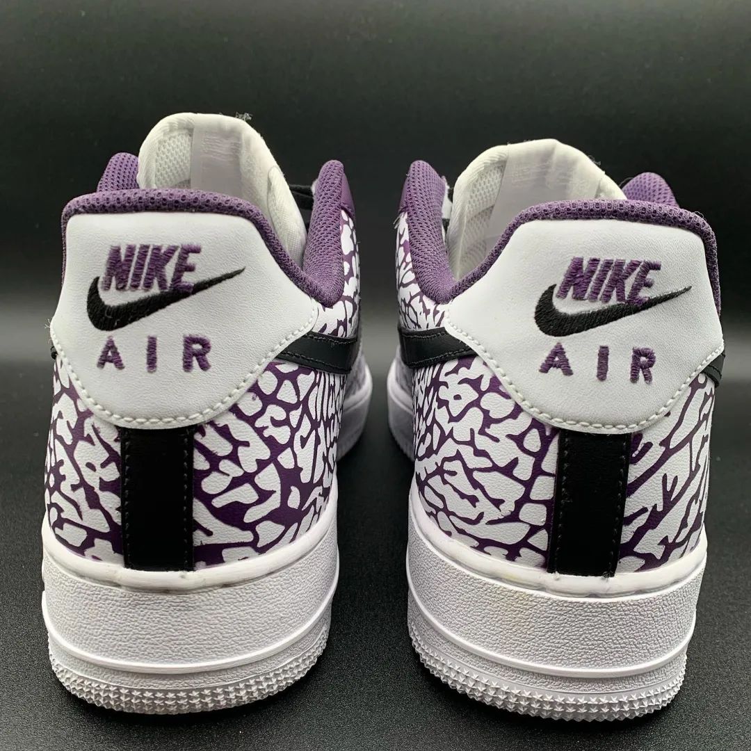 Vibrant Purple Crackle Custom AF 1s Shoes