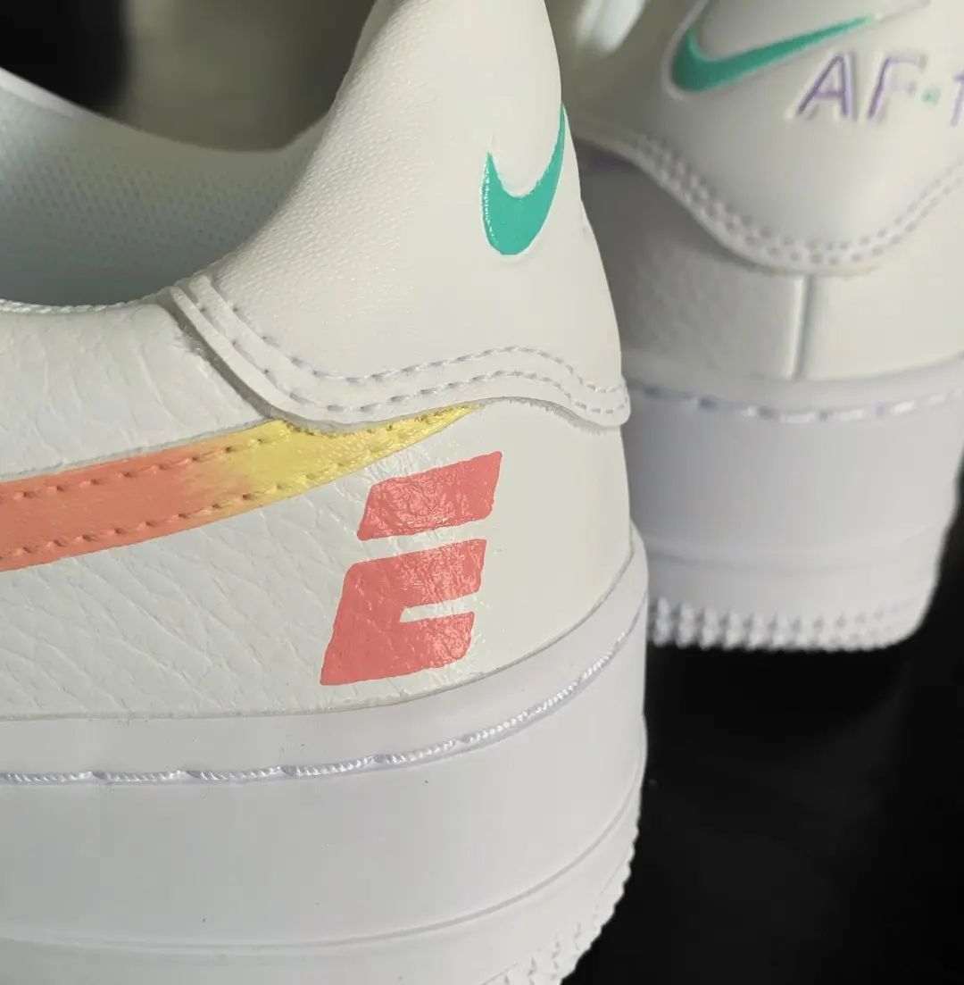 White Tie - Dye Custom AF 1s Shoes